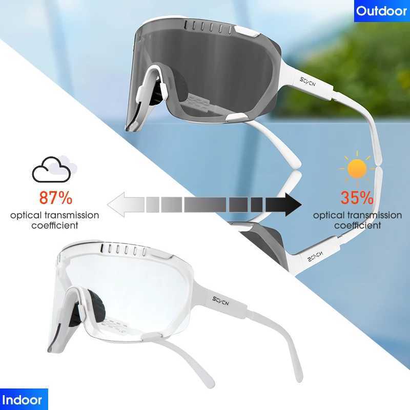 SCVCN Cycling Sunglasses Photochromic Eyewear Outdoor MTB Glasses Road Bicycle Riding Bike Sunglasses Goggles for Men Women J250919