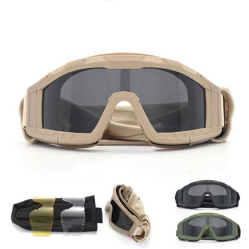 Outdoor Military Tactical Goggs 3 ns Windproof Dustproof CS Shooting UV400 Safe Protective Glasses Mountaineering Gogg Y250919