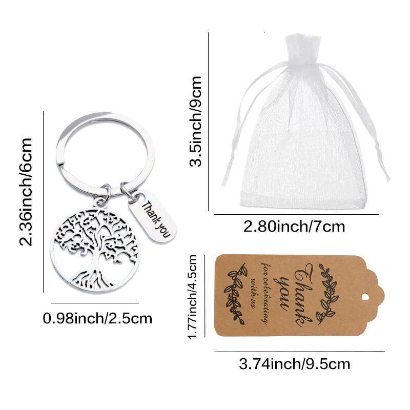 Ornament Heart Tree of Life Pendant Mother's Keychain Teacher's Day Thanksgiving Bag Key Ring Decoration