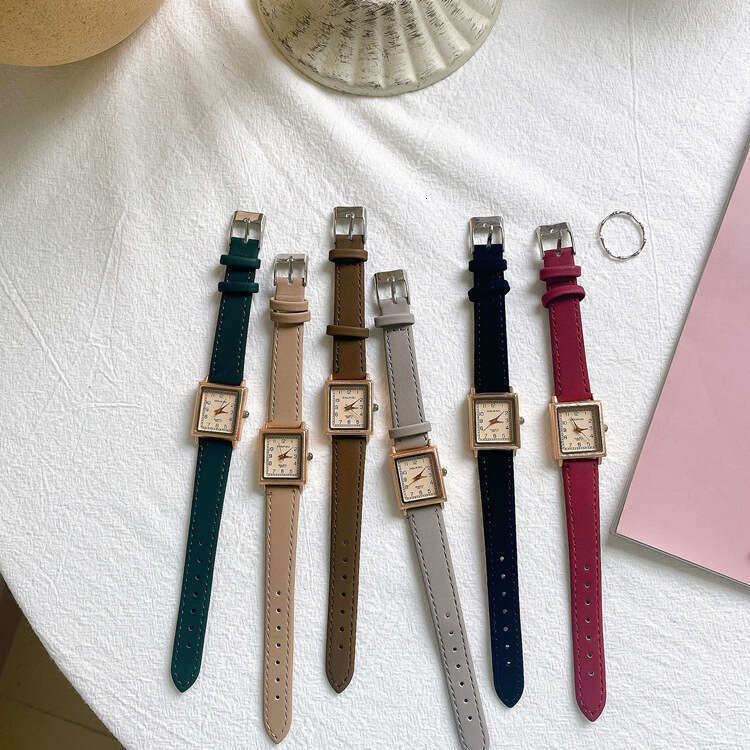 Square Watch for Women, Thin Strap, Compact and Simple, Elegant Student Versatile Designer Chic Small Dial, Ins Style, Mori Girl