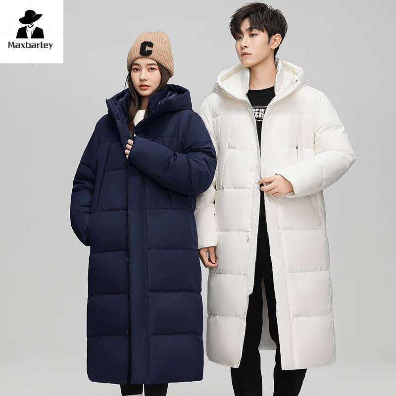 Winter Long Jacket Men Women Brand Trendy Thick Warm White Duck Down Parka Casual Snow Camping Windproof Hooded Puffer Coat