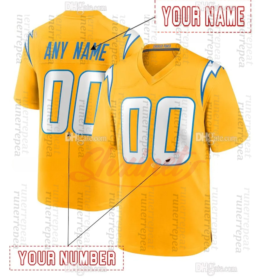 2025 Alternate football jerseys Ladd 15 McConkey Justin Herbert Derwin James Jr. Quentin Johnston Joe Alt White Yellow Blue Navy