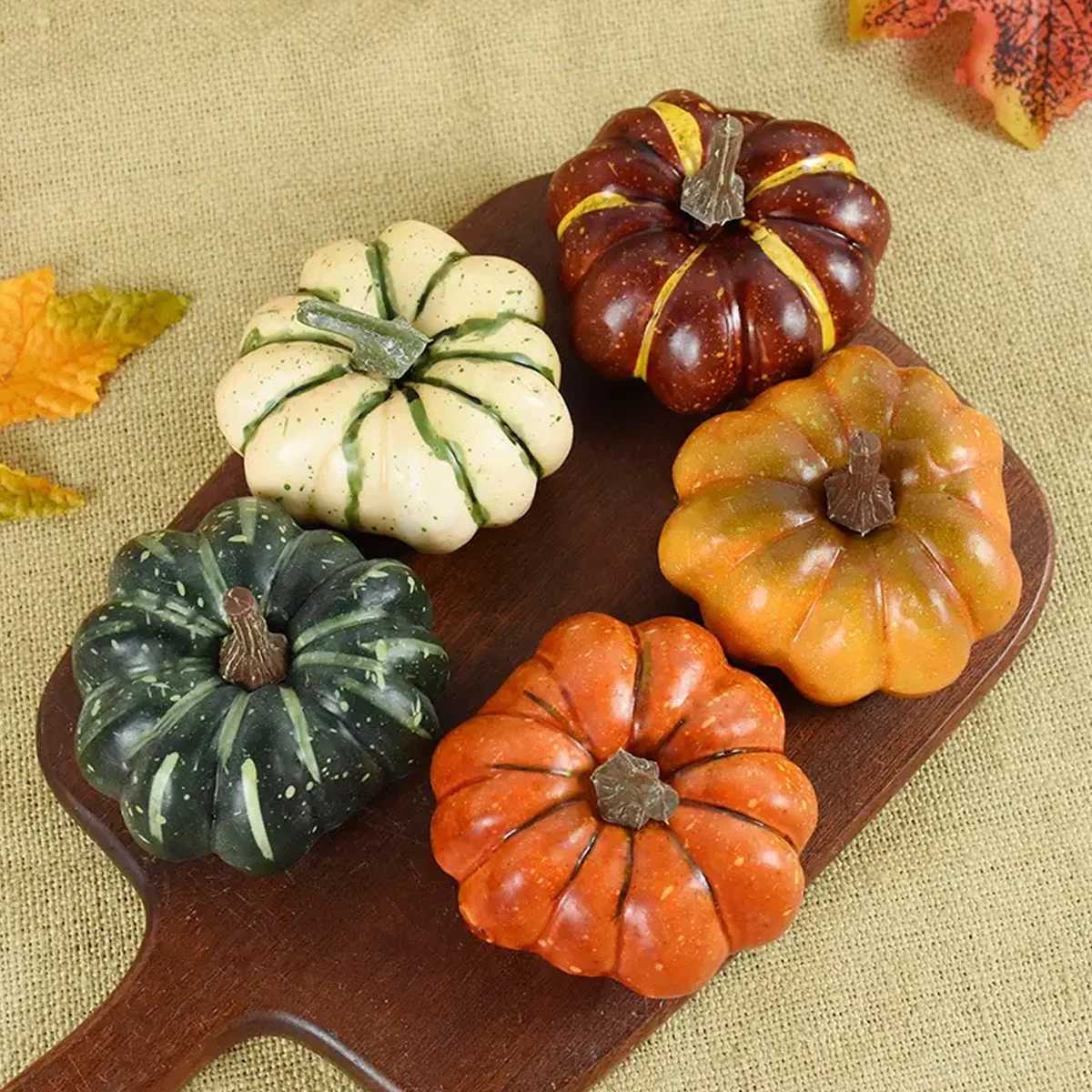 Artificial Pumpkins Plastic Faux Vegetable Decorations for Thanksgiving Harvest Home Farmhouse DIY Crafts Party Ornament C250919