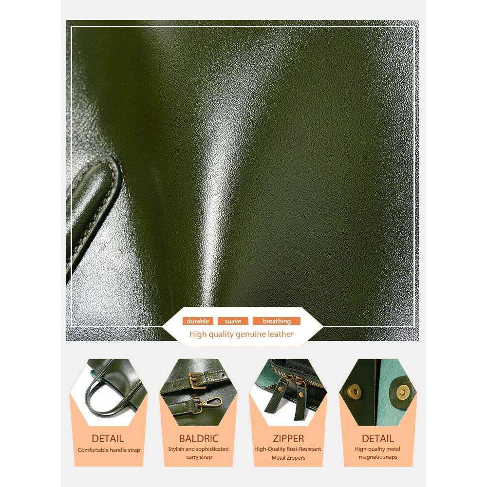 Designer Bag Luxury Bag Zency Oil Wax Leather Handbags For Women Crossbody Bag Removable Shoulder Strap Three Layer Pockets 2025 Autumn Winter Totes