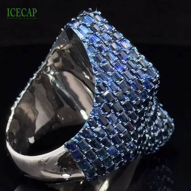 Latest Design 925 Sterling Silver Ring High Quality Handmade Iced Out Moissanite Ring Diamond Engagement Ring for Men and Women