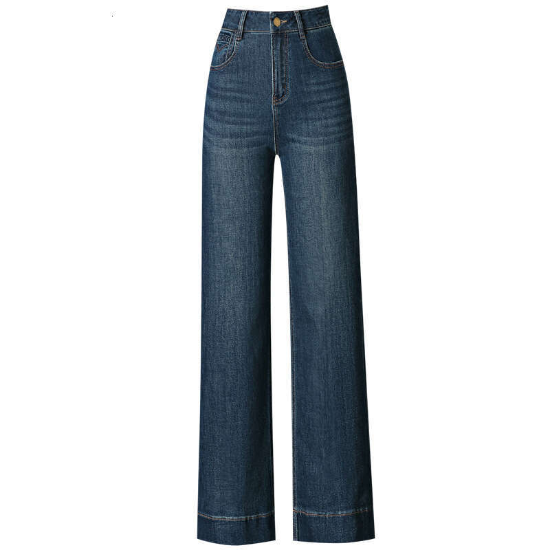 wide leg denim women Autumn New Fashion Versatile Women's Plus Size Mom Middle-aged Wide-leg Slim-fit Long Pants 2093