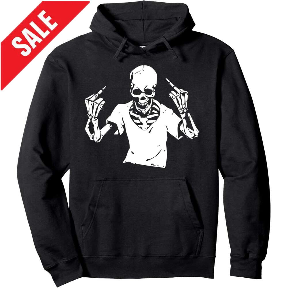 Hoodie for Mens Womens Middle Finger Skeleton Hand Funny Halloween Costume Skull Pullover Hoodie Hoodies Sweatshirt pullover jacket Long sleeve 2025