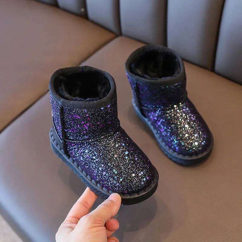 Children Warm Autumn Winter Boys Shoes Fashion Shinny Soft Antislip Girls 25-36 Sport Snow Boots
