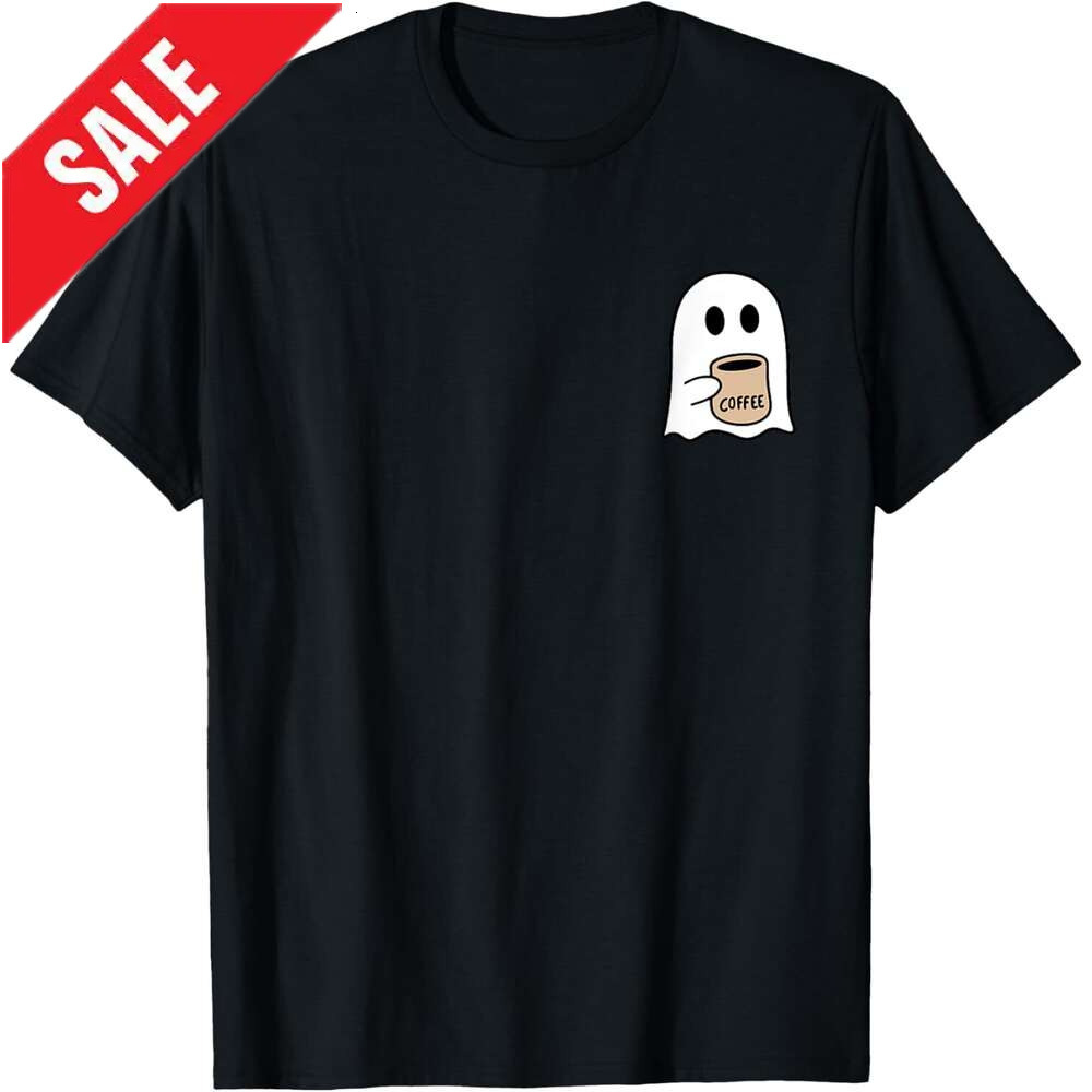 T shirt for Mens Ghost Drinking Funny Halloween Costume Coffee Lover T-Shirt Shirts Tshirt Graphic Tee Casual Tops Clothes Short sleeve 2025