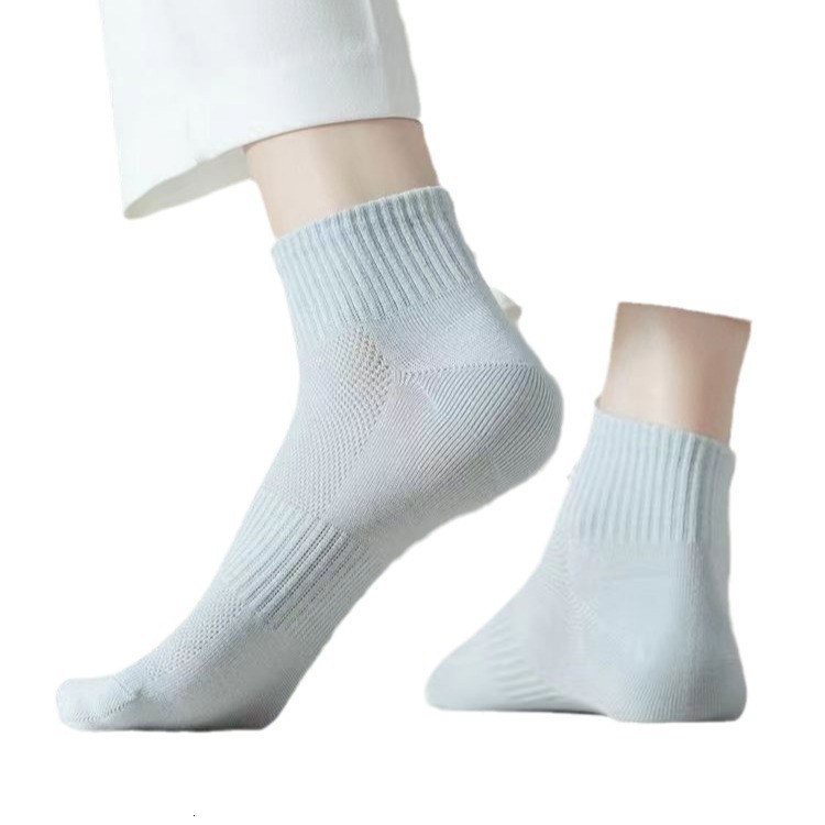 Colorful Waist Cinch Mesh Women, Summer Breathable Odor-Resistant Sweat-Absorbing Thin Mid-Calf Socks for Women