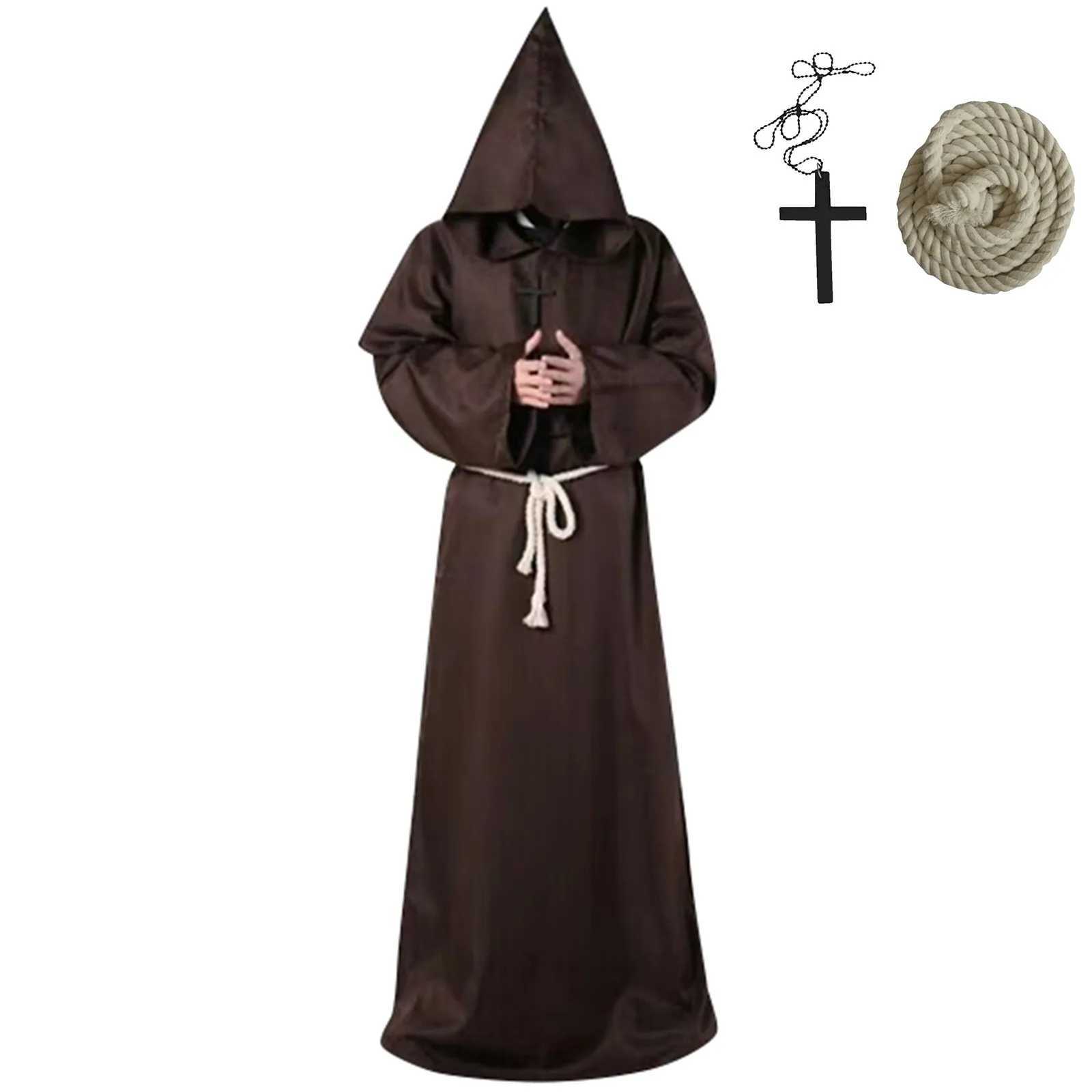 Monk Clothing Ancient Costume Medieval Monk Robe Wizard Clothing Priest Clothing Halloween Cos Costume L250918