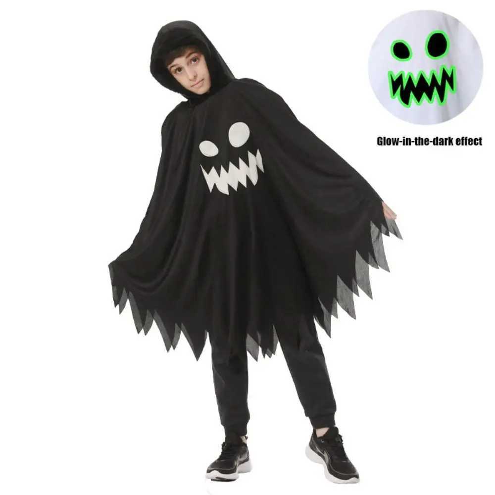 Clothing Prop Glowinthedark ghost cape Fun interaction Multiple sizes Childrens Halloween costume Loose Party Cloak L250918