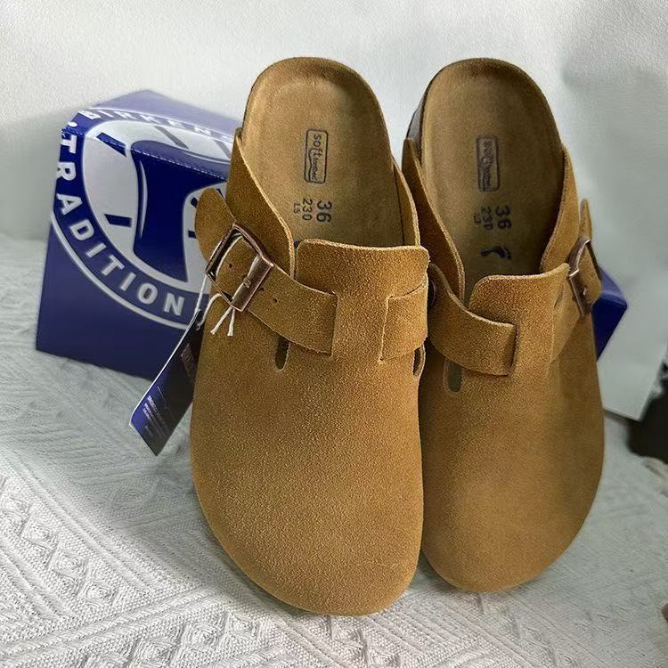 designer Clogs shearling Sandals Clog Slippers Cork Flat High Quality Fashion Summer Genuine Leather Slide fur slides Beach Casual Shoes Women Men Size 35-46