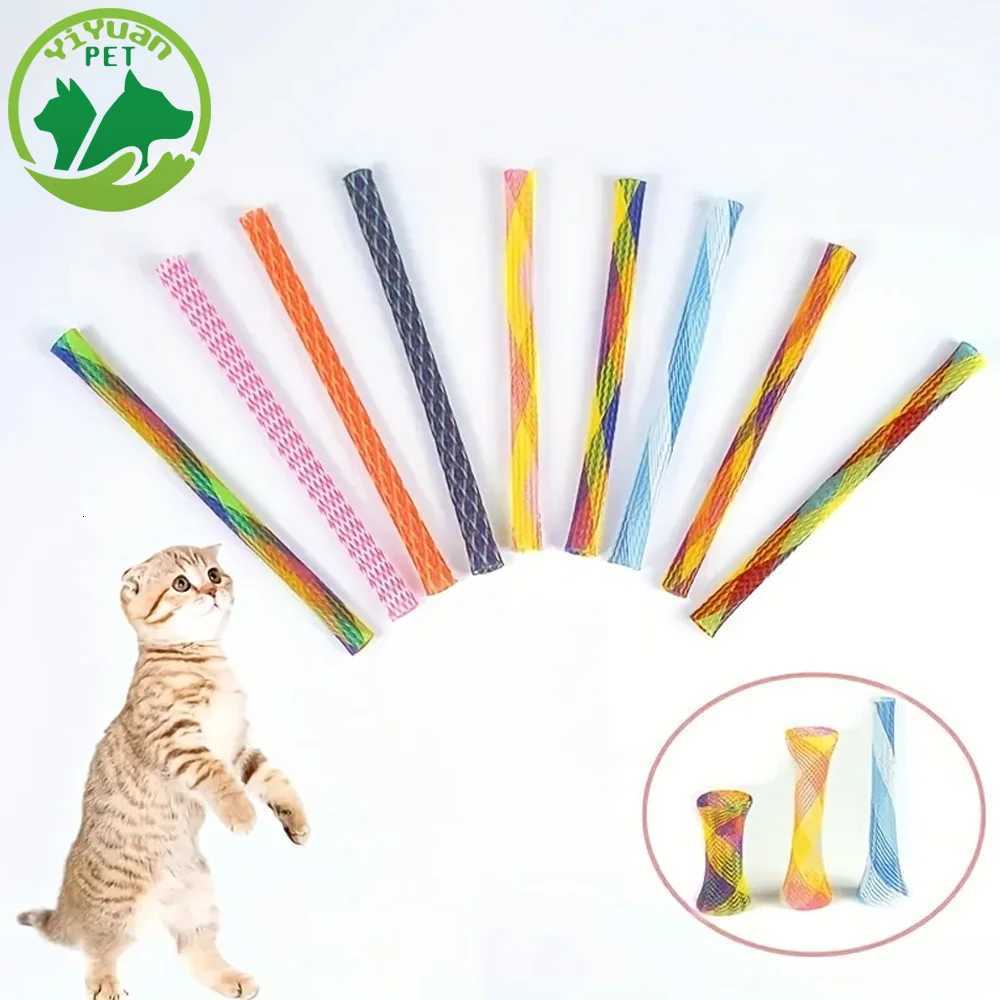 Folding Spring Shaped Toys Colored Elastic Spring Interactive Cat Tearing Stick Providing Fun And Excitement For Pets X250918