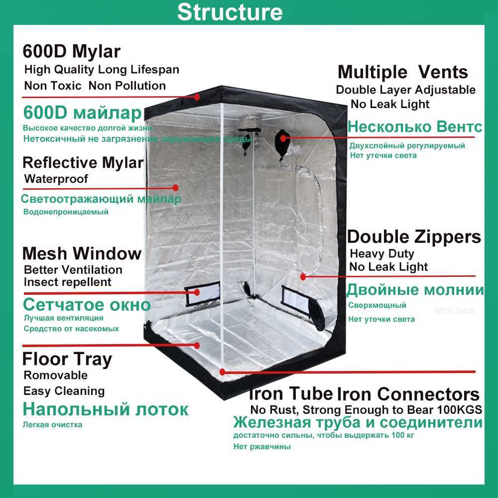 BEYLSION Grow Tent Growbox Plant Tent Indoor Hydroponics Grow Room Tent Growing Tent For Indoor Greenhouse Growing Plants Mylar C250919