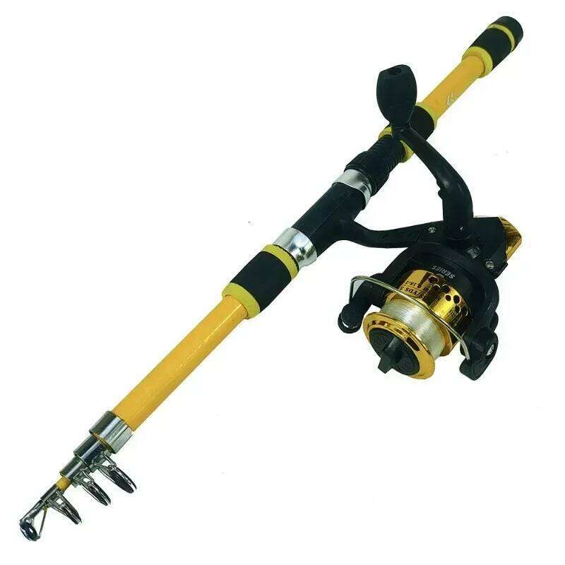 Spinning And Combo1.8M Telescopic Rod With 5.2:1 3Bb Reel Max Drag 5Kg Full Kit Fishing Set