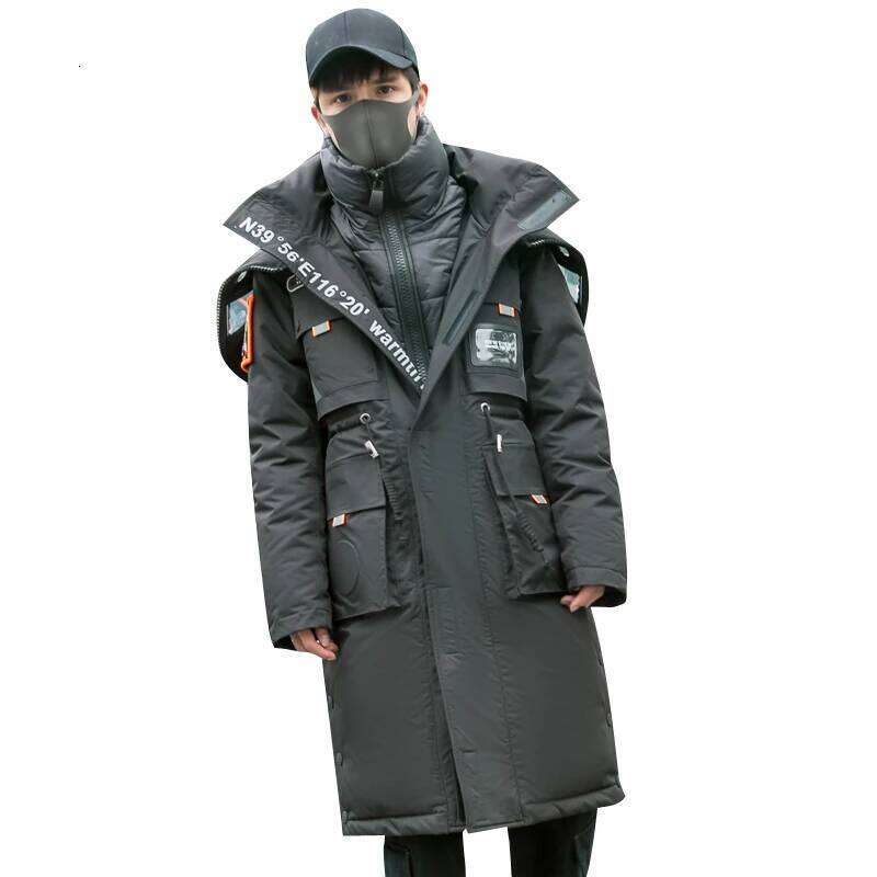 Couple Top quality X-Long Men New Tide Brand Winter White Duck Jacket Cold Proof Women Hooded Down Coat parkas