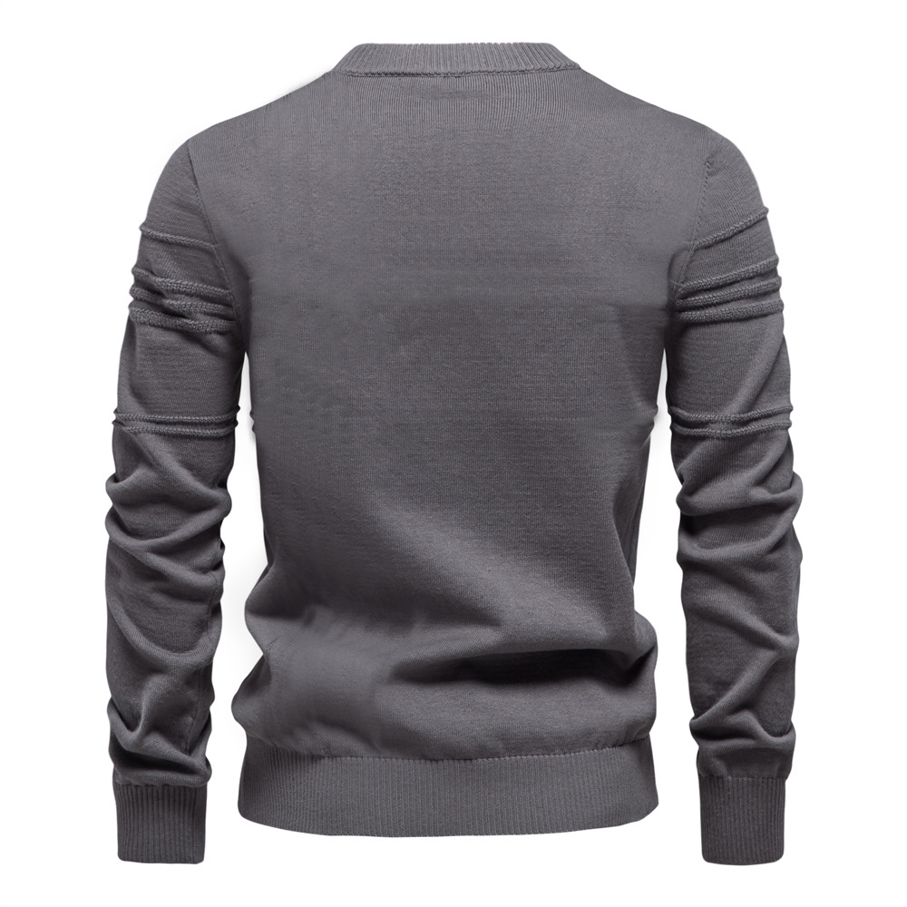 Luxury Men's Sweater 2025 Autumn Winter New Round Neck Pullover High Quality OEM Men's Apparel Solid Color Knitwear European Sizes: S - 2XL