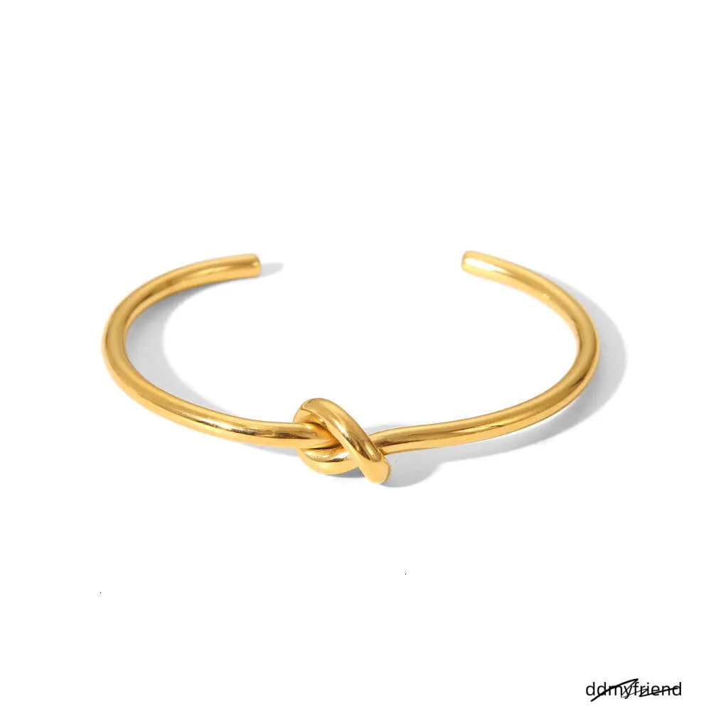 Hot Selling Knotted Twisted Open Stainless Steel Niche Design Simple Ins Style Bracelet Jewelry ddmyfriend
