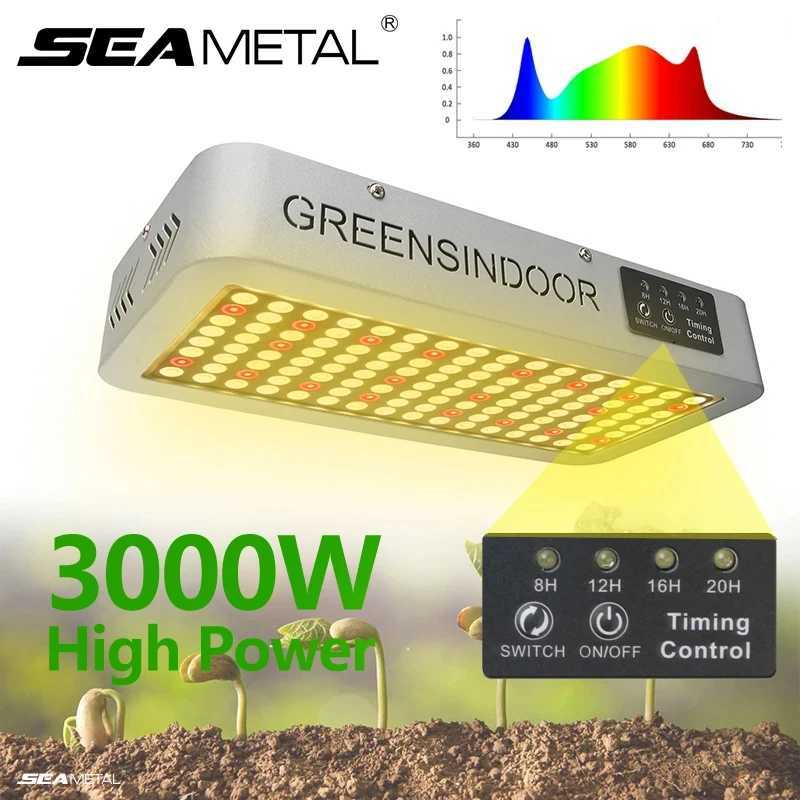 SEAMETAL 3000W LED Grow Light Full Spectrum Indoor Plants Growing Light Tent 8h12h16h20h Timer Auto OnOff Phyto Growth Lamp C2509191