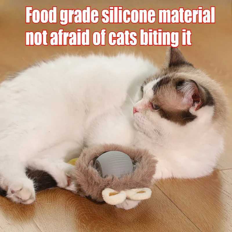 Cat Interactive Ball Toys 3 Mode Automatic Rolling Ball Faux Tail Rechargeable Pet Electric Toy Cat Training Imitate Mouse X250918