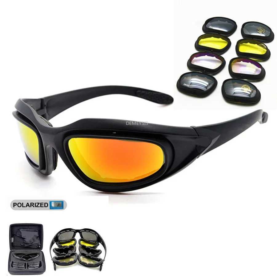 Polarized Goggles Sunglasses Men Sun Glasses For Mens Desert War Game Tactical Hiking Glasses J250919
