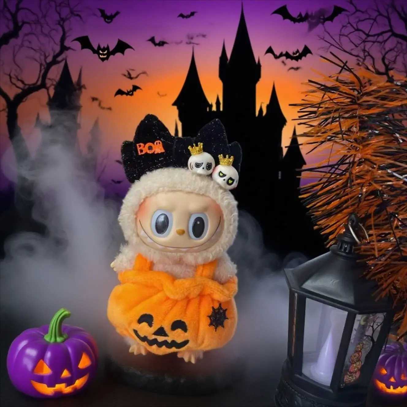 Only Clothes17cm Labubu V123 Clothes Pumpkin Halloween Carnival Cosplay Costume Cute Outfit Accessory DressUp Party Gift C250919