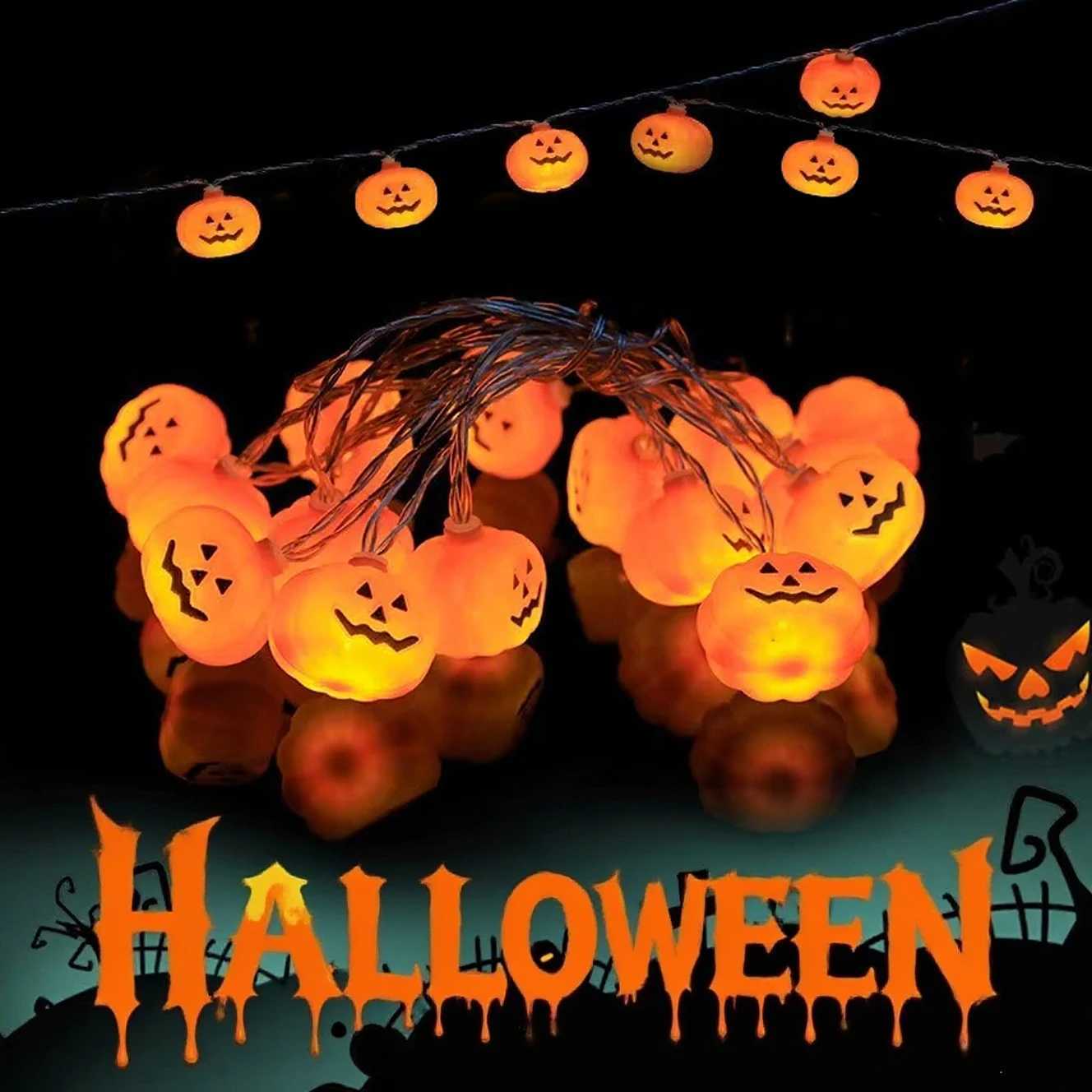 Pumpkin Halloween Decoration LED String Lights Battery Powered 3D Lantern Fairy Lights for DIY Room Haunted House Party Decor C250919