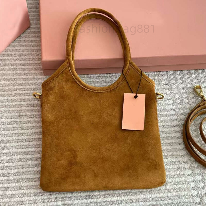 Totes Designer Tote Bags Handbags IVY Mini Suede Brown Coffee Open Shopping Bag Chocolate Woman Shoulder Crossbody