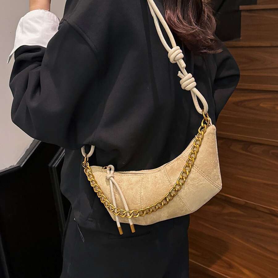 Fashion Designer Bags Large Capacity Commuting Matte Horn Bag for Women New Vintage Chain Handbag Crossbody Dumpling Bag