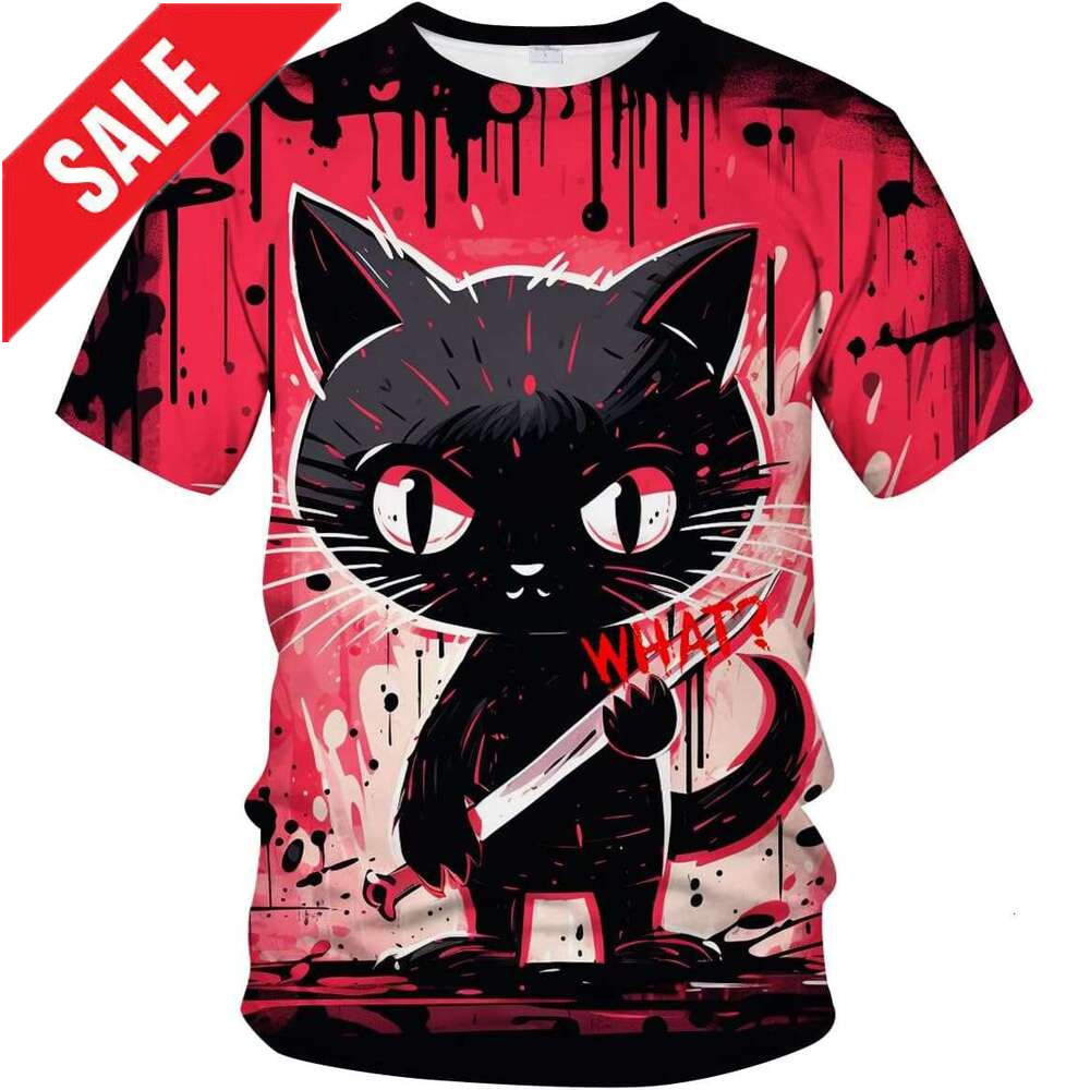 T shirt Mens What Cat T-Shirt Halloween Graphic Short Sleeve Shirt shirts tshirt graphic tee Casual tops summer clothes Short sleeve 2025