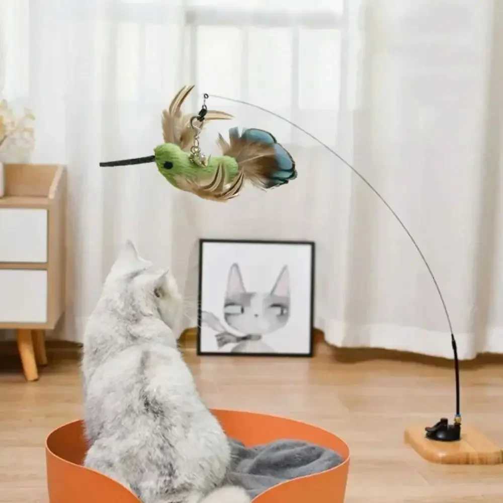Funny Simulation Feather da Bird Cat Toy Interactive Sucker Kitten Toy Playing Teaser Wand Replacement Head Toy Pet Supplies X250918