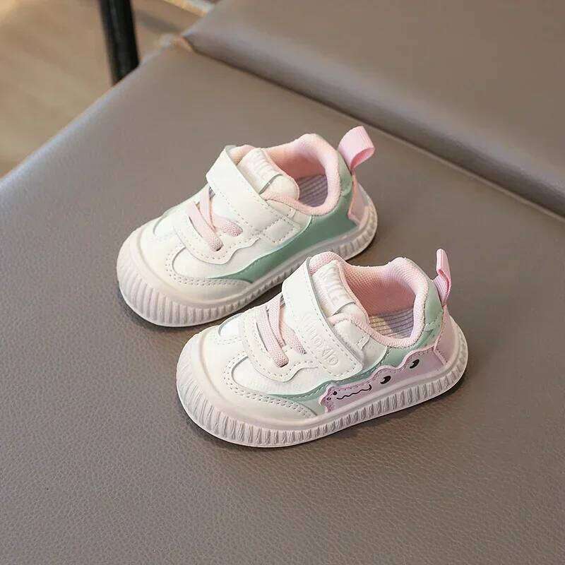 Children's Baby Walking 0-6 Years Old Pink Soft Lightweight Boys Girls Single Shoes Four Seasons Green Cute Kids Sneakers