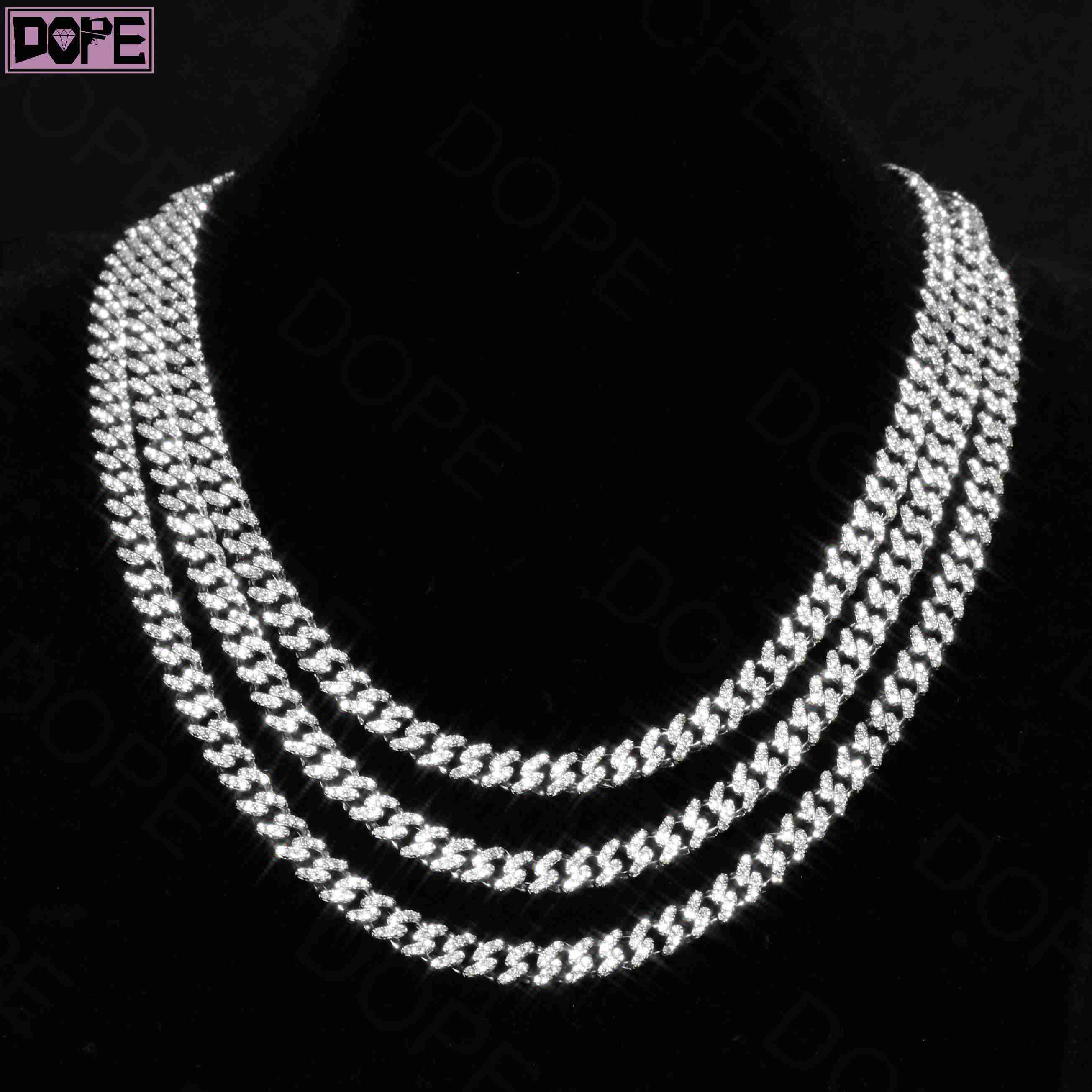 New Arrival 6mm Cuban Link Chain Hip Hop Iced Out Men SmTrendy Size 925 Silver VVS Miami Moissanite Cuban