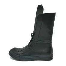 2025 Men Top Platform Boots Lace Up Zip Genuine Leather Trainers Sneakers High Street Autumn Black Designer Shoes