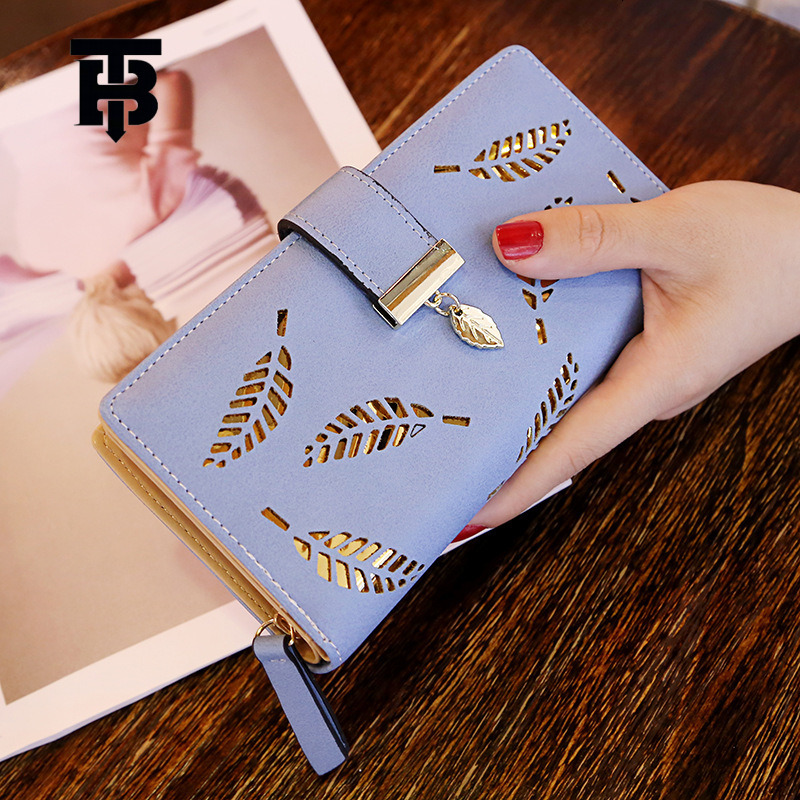 Designer Bag 2025 New Korean Style Women's Wallet Long Fashion Luxury Bag Clutch Hollow Leaf Zipper Buckle Wallet Women's Bag