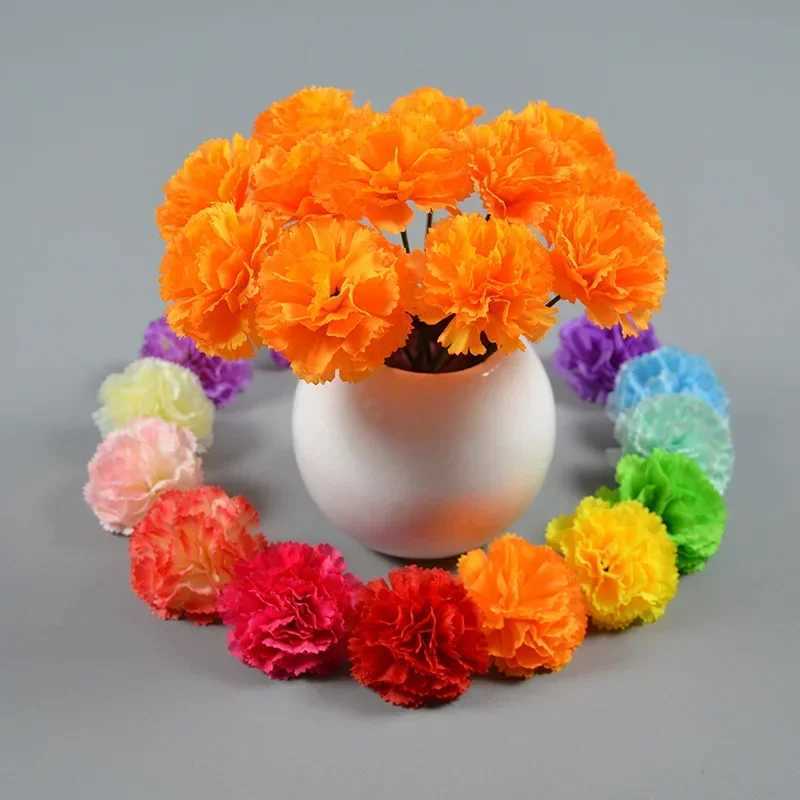Artificial Marigold Flowers Day of The Dead Dia De Los Muertos Mexican for Diwali Home DIY Decoration Halloween Decor for Indian C250919