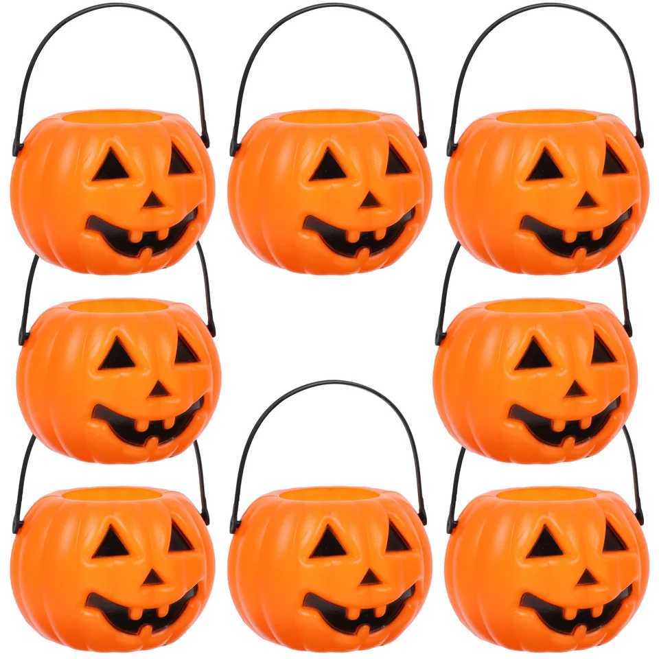 6pcs Halloween Cauldron Bucket Candy Pumpkin Mini Witch Black Pot Decor Buckets Bowl Witches Kettle Container C250919