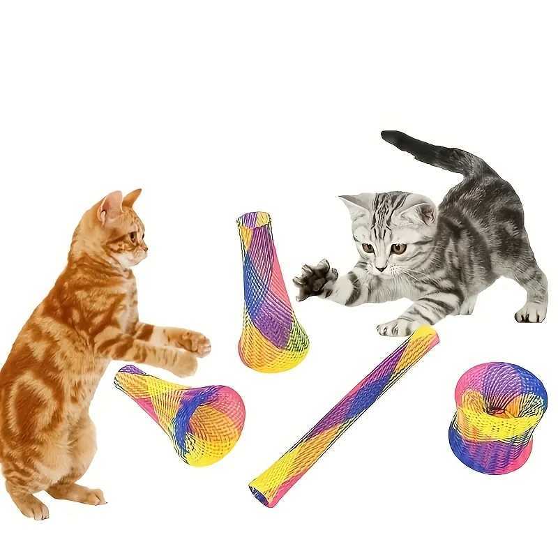 Folding Spring Shaped Toys Colored Elastic Spring Interactive Cat Tearing Stick Providing Fun And Excitement For Pets X250918