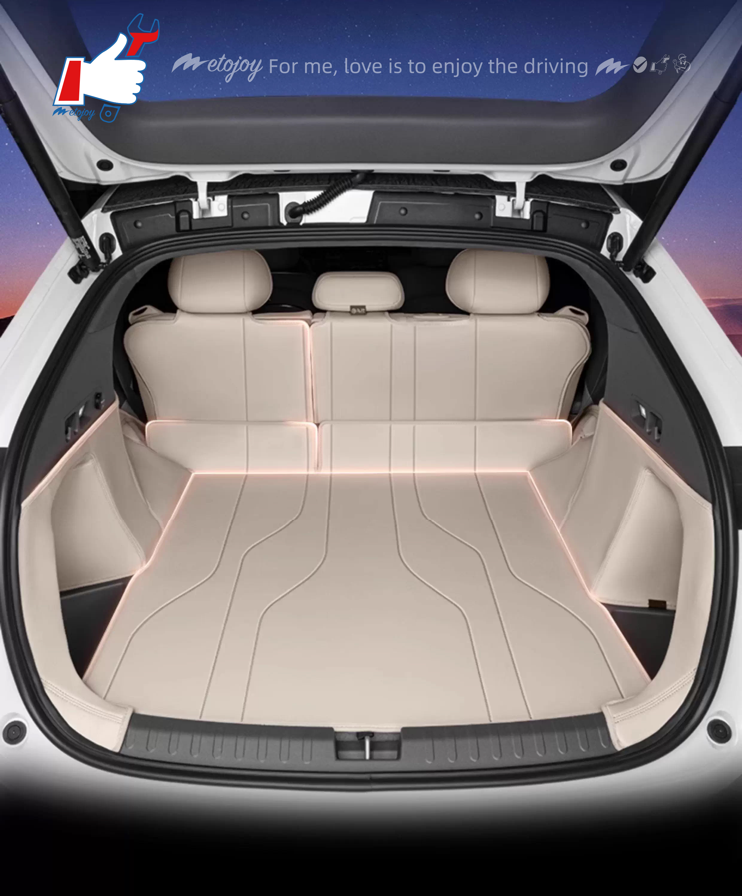 For HYPTEC HT trunk mat Car Trunk Mat Custom Fit Cargo Mat 3D Shaped Trunk Liner XPE Trunk Protection Mat Chair-Back Protection Mat Rear Trunk Full-su