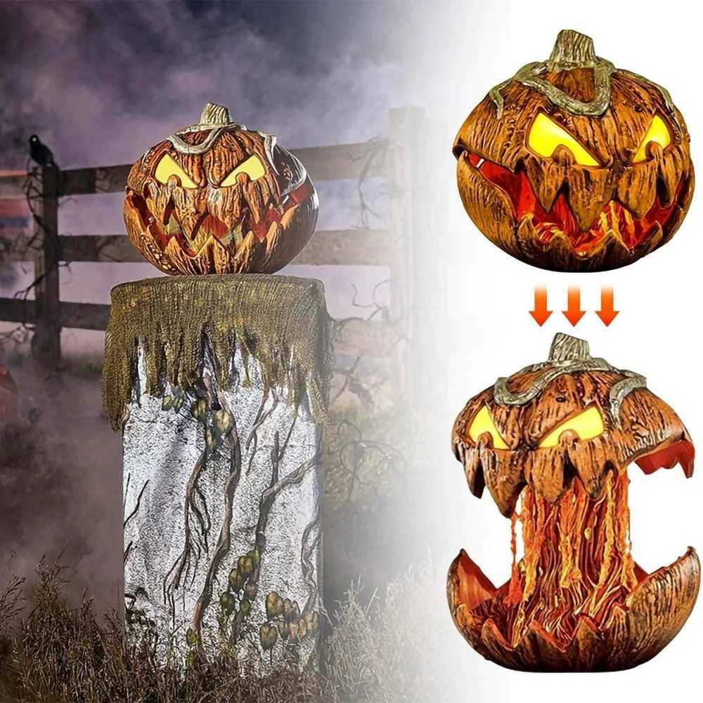 Halloween Thrilling Pumpkin Decoration Sound Lifting Pumpkins Head Light Halloween Decoration Haunted House Props Party Supplies C250919