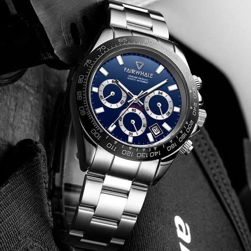 Mark Fairwhale Men's Three-Dial Multifunctional Sports Waterproof Quartz Watch