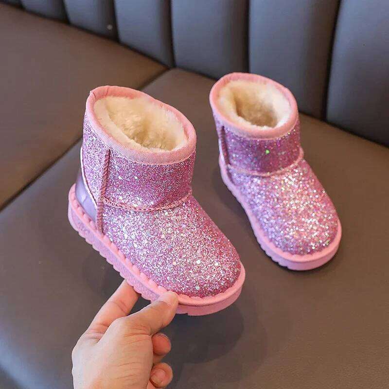 Children Warm Autumn Winter Boys Shoes Fashion Shinny Soft Antislip Girls 25-36 Sport Snow Boots