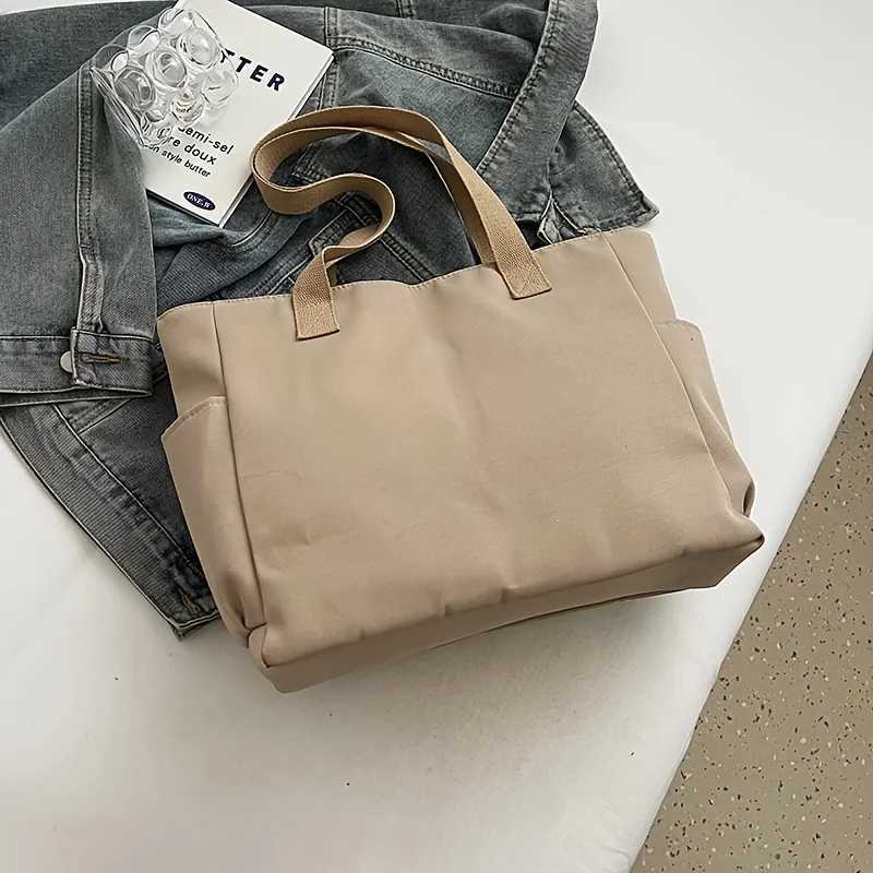 Womens Bags Large Capacity Japanese Style Tote Bag Multi Compartment Zipper Closure Cute Plush Fixed Strap Casual EleganceXJ250918