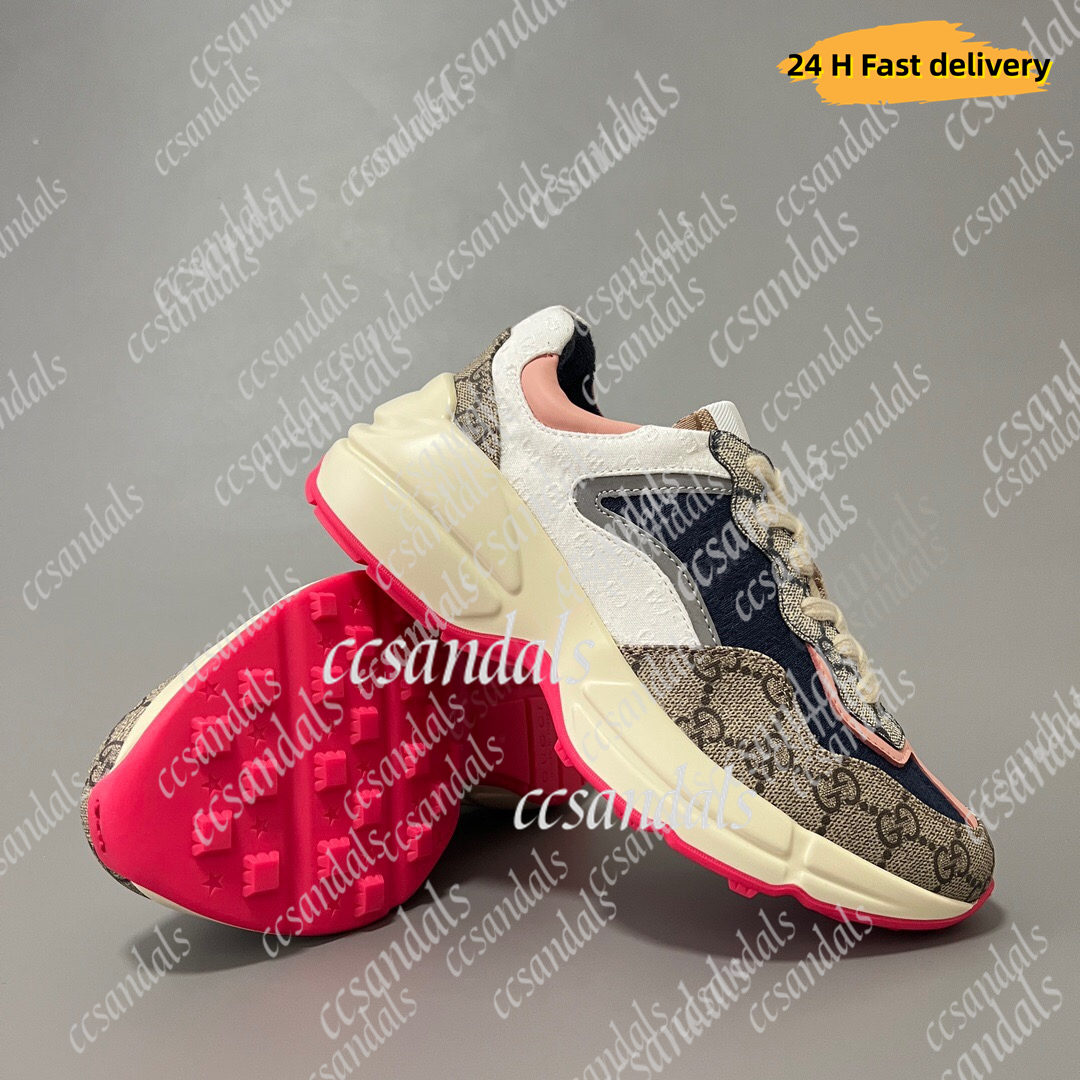 Rhyton Sneakers Designer shoes Multicolor Sneakers Beige Men Trainers Vintage Chaussures Ladies casual leather Shoes Sneaker shoes 35-45