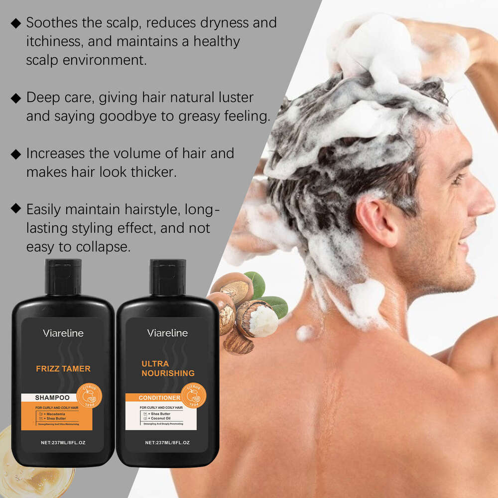 Viareline Men's Moisturizing Moisturizing, Smoothing Shining Hair Cleansing and Care Set
