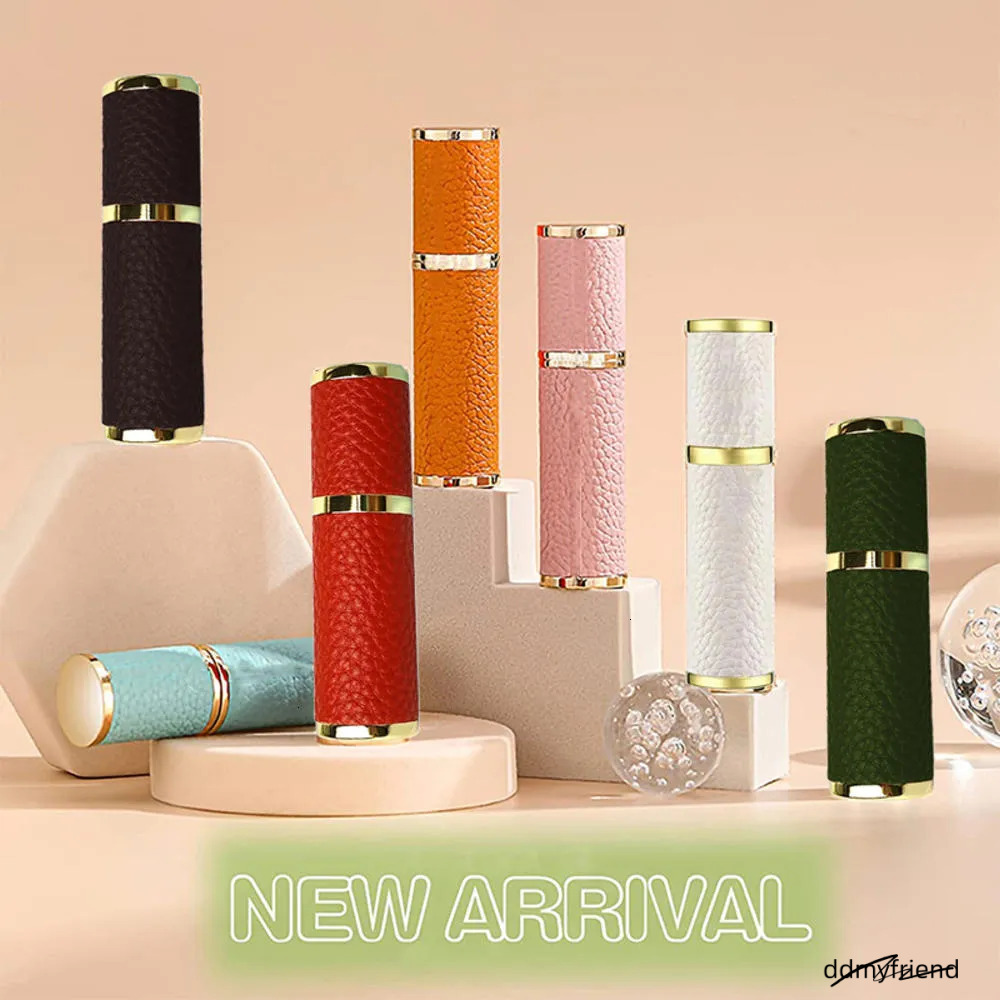 5Ml Refillable Atomizers, Compact Travel Perfume Atomiser With Fine Mist Spray, Leather Case, Pocket Size, Leakproof Design ddmyfriend