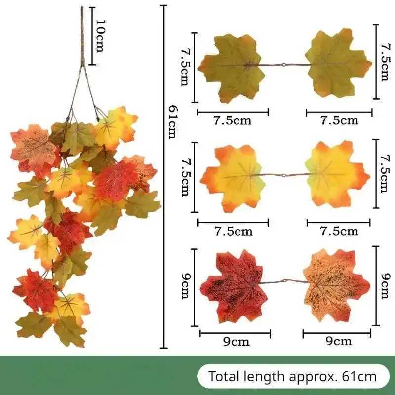 New Halloween Simulated Maple Leaf Vine Wall Hanging Autumn Party Wall Hanging Rattan Harvest Festival Leaf Rattan Maple Decor C250919