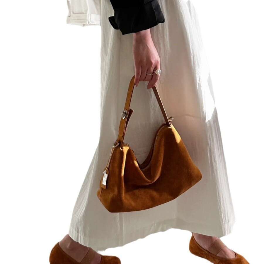 designer bag tote bag Women's Genuine Leather High-End Matte Cowhide Handbag Crossbody Clutch Soft Suede Bag New Model