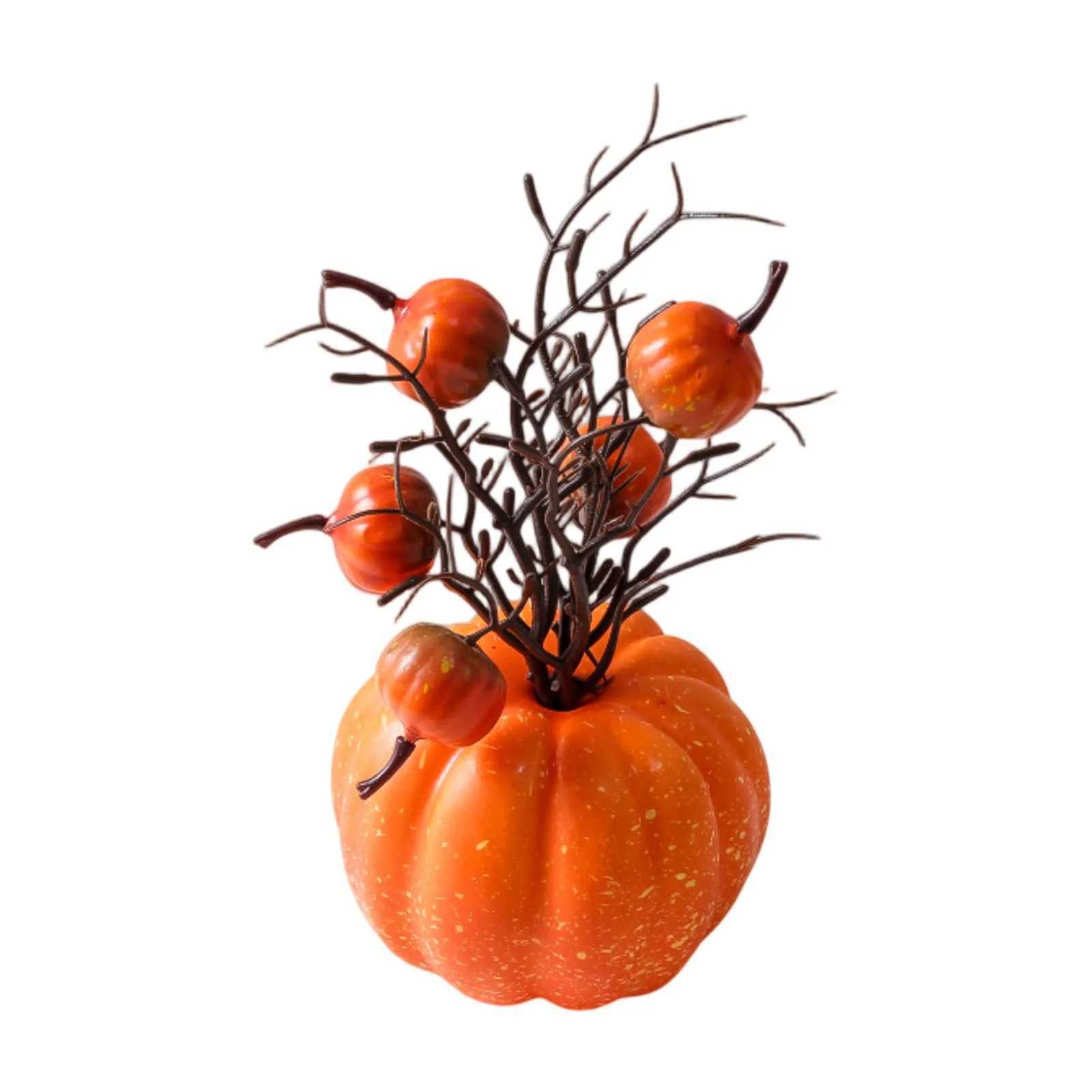 Halloween Decorations Pumpkin Ornaments Artificial Pumpkin Maple Leavesautumn Party Harvest Festival Autumn Home Dcor Props C250919